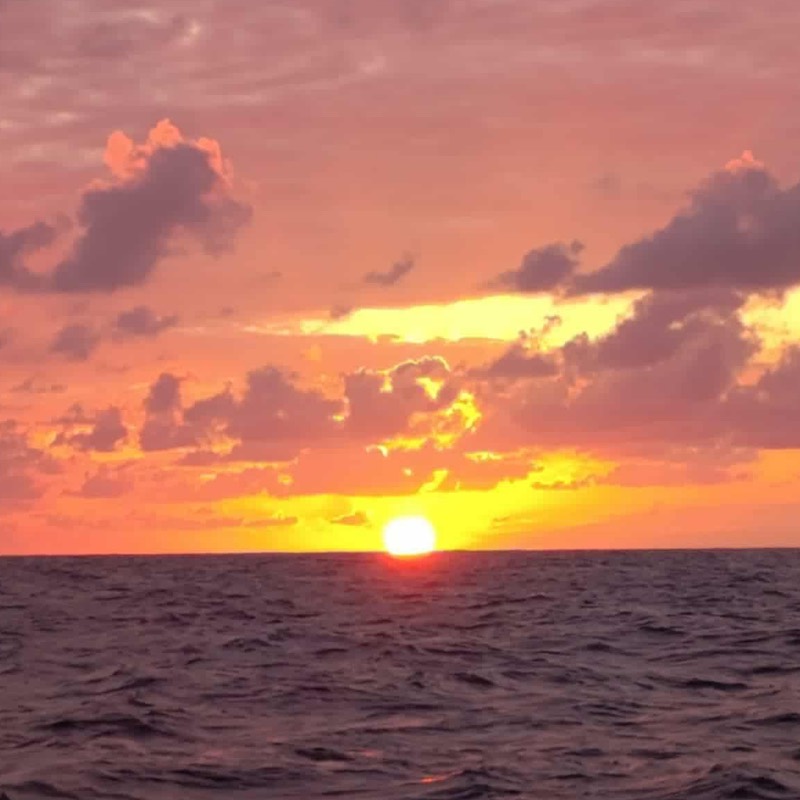 Concher de soleil en mer des Caraïbes
