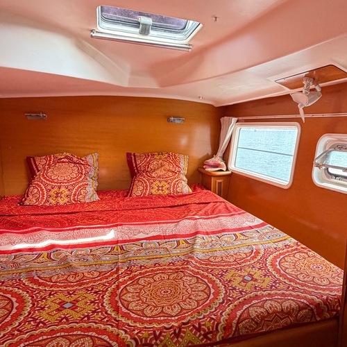 cabine lit double du catamaran
